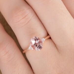 NEW 18k Goldplated & Lab Grown Pink Diamond Rose Gold Ring